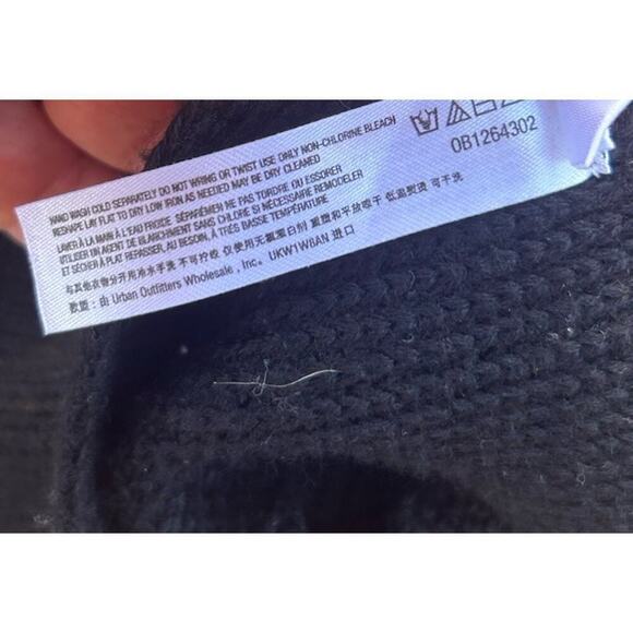 Free People Beach Black Knit Open Back Top Tie Neck Waist Small Boho - Picture 4 of 4